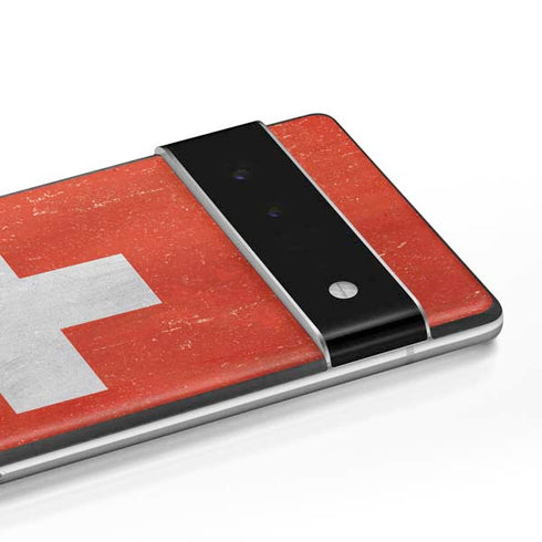 Switzerland Flag Distressed Google Pixel 6 Skin